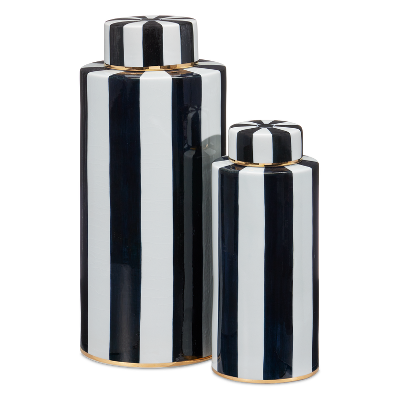 media image for Rayures Tea Canister Set Of 2 By Currey Company Cc 1200 0823 1 243
