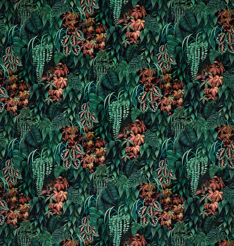 media image for Green Wall Velvet Fabric in Peacock 27