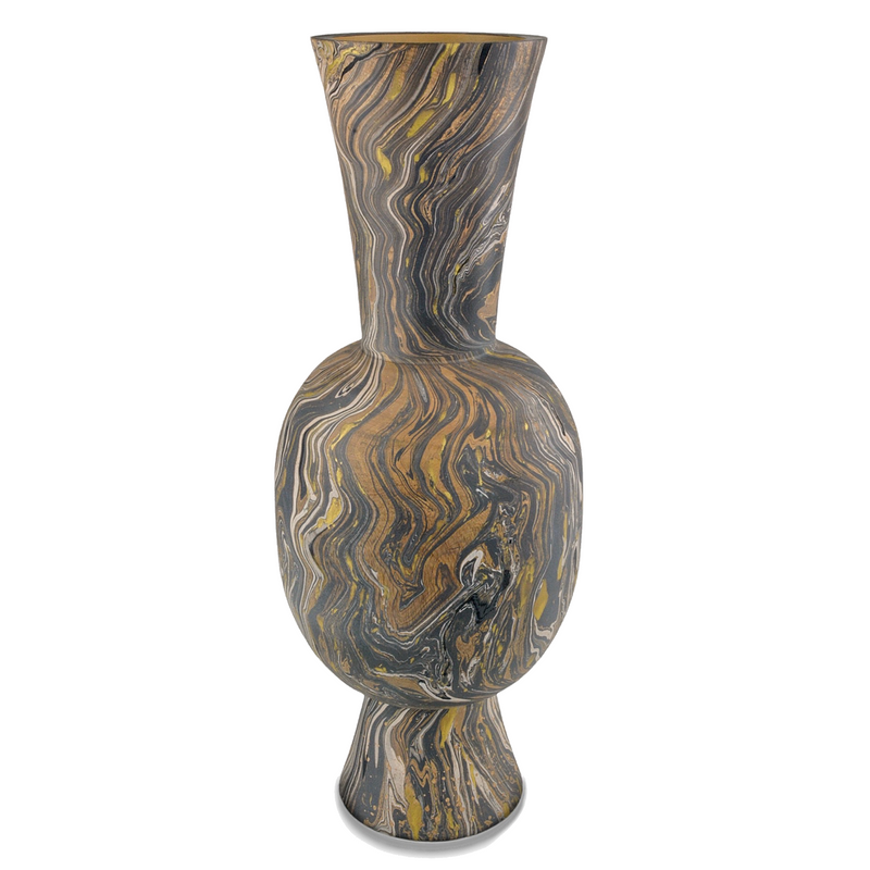 media image for Brown Marbleized Vase By Currey Company Cc 1200 0730 3 272