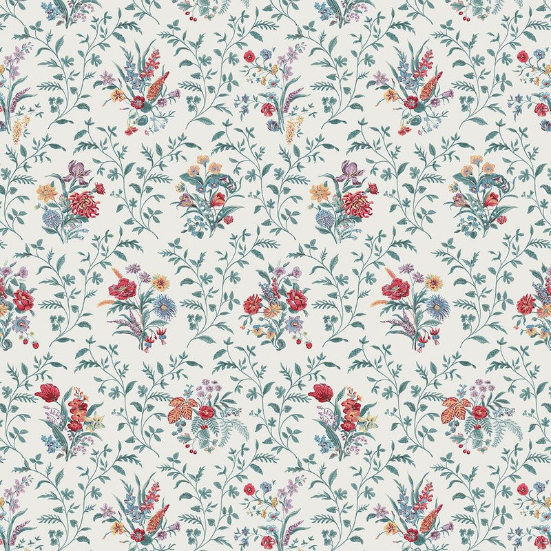 media image for Dallimore Hollingbourne Teal/Red Fabric 263