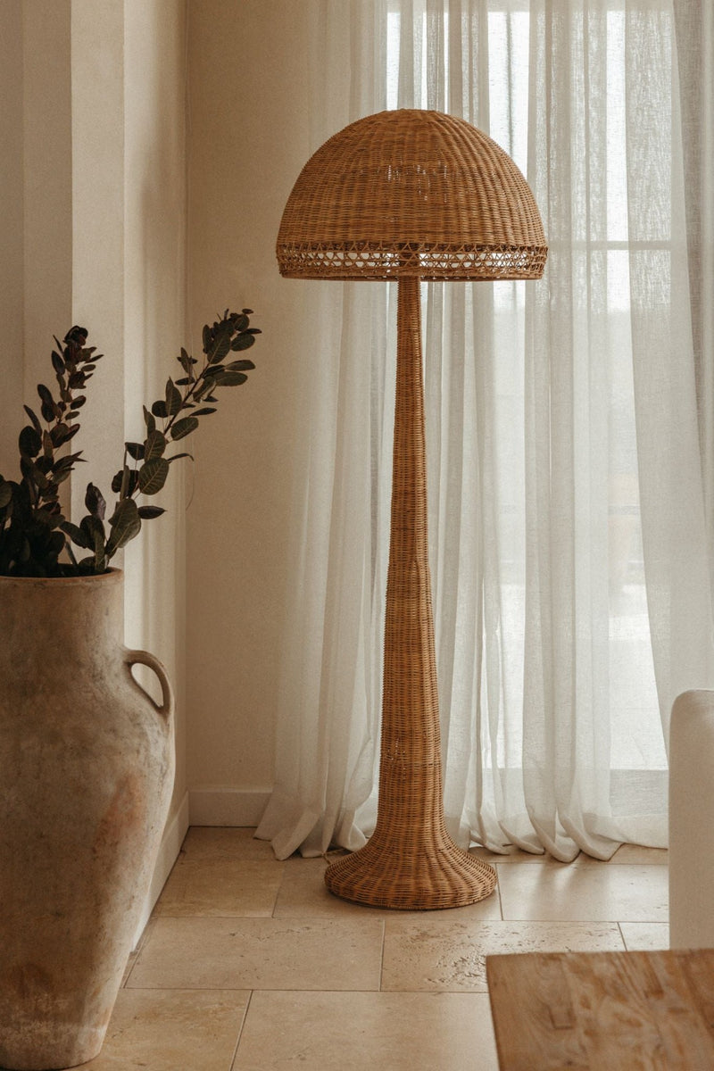 media image for rattan mushroom floor lamp by woven musfl na 8 229