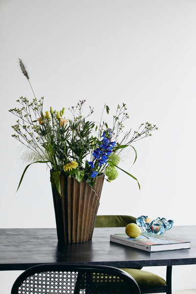 product image for nevis pleated metal vase by ladron dk 3 76