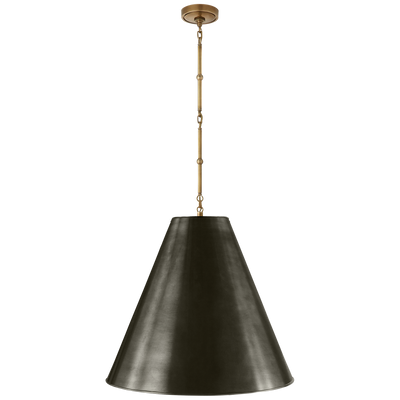 product image of products goodman large hanging lamp in hand rubbed antique brass with bronze shade 1 523