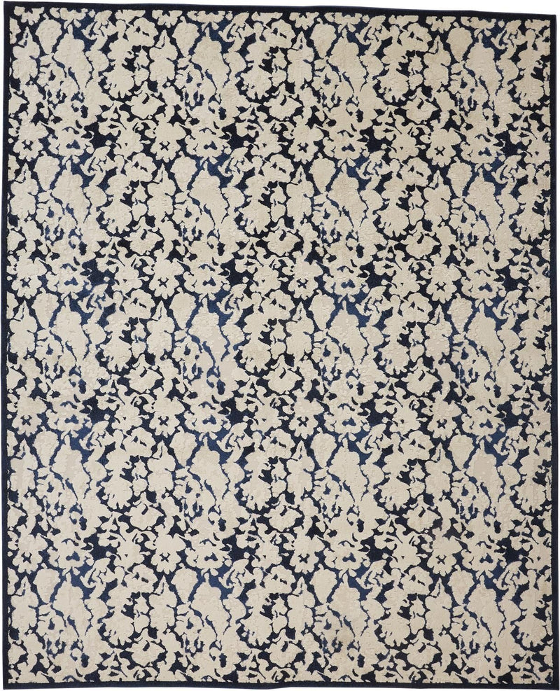 media image for Meera Ivory and Blue Rug by BD Fine Flatshot Image 1 210