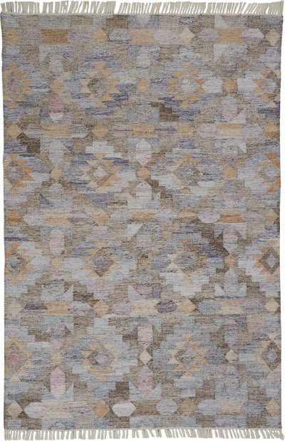 product image for Elstow Hand Woven Blue and Tan Rug by BD Fine Flatshot Image 1 55