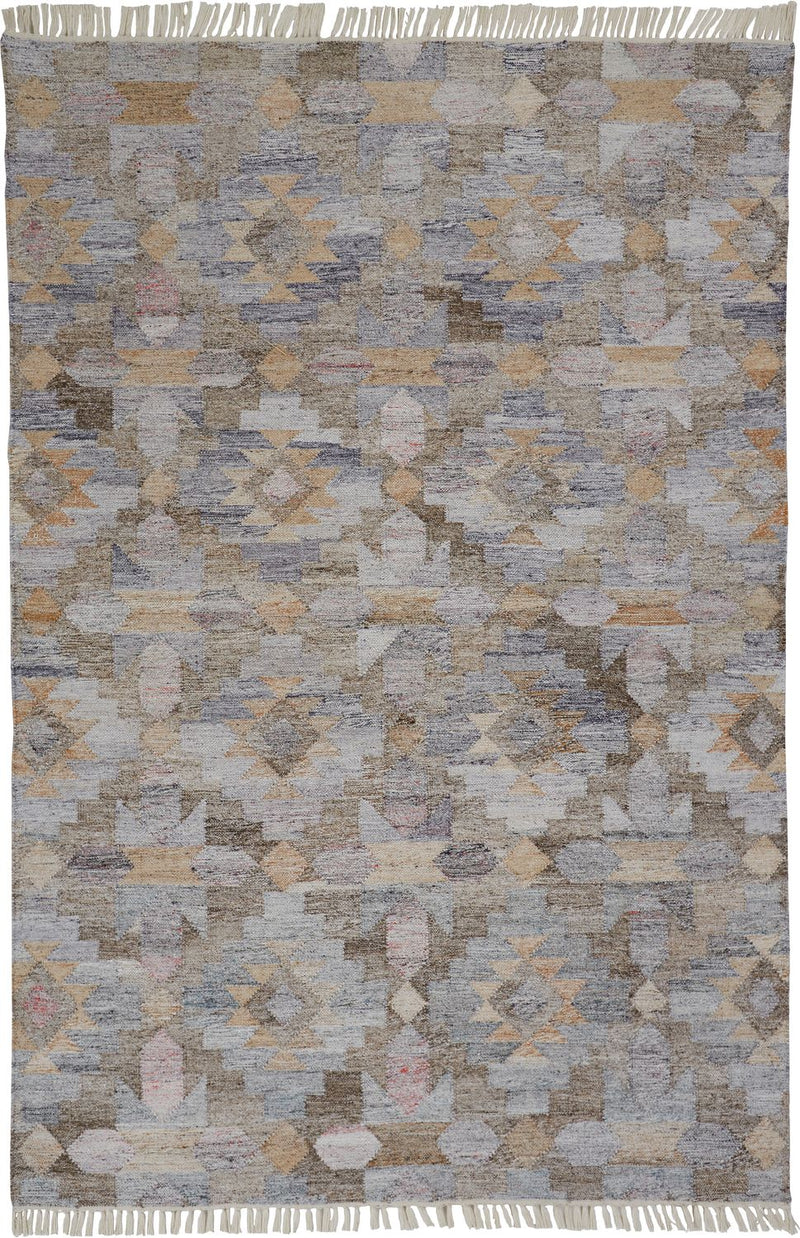 media image for Elstow Hand Woven Blue and Tan Rug by BD Fine Flatshot Image 1 249