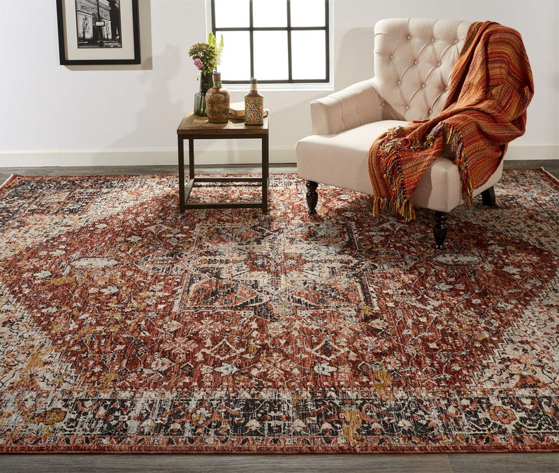 media image for Ennis Rust and Tan Rug by BD Fine Roomscene Image 1 236