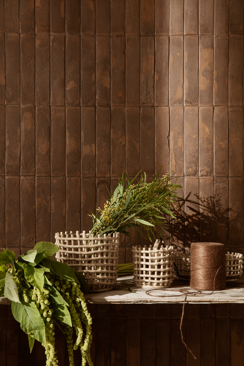 media image for Ceramic Basket - Cashmere in Various Sizes 252