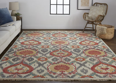 product image for Bennet Hand Knotted Orange and Gray Rug by BD Fine Roomscene Image 1 89