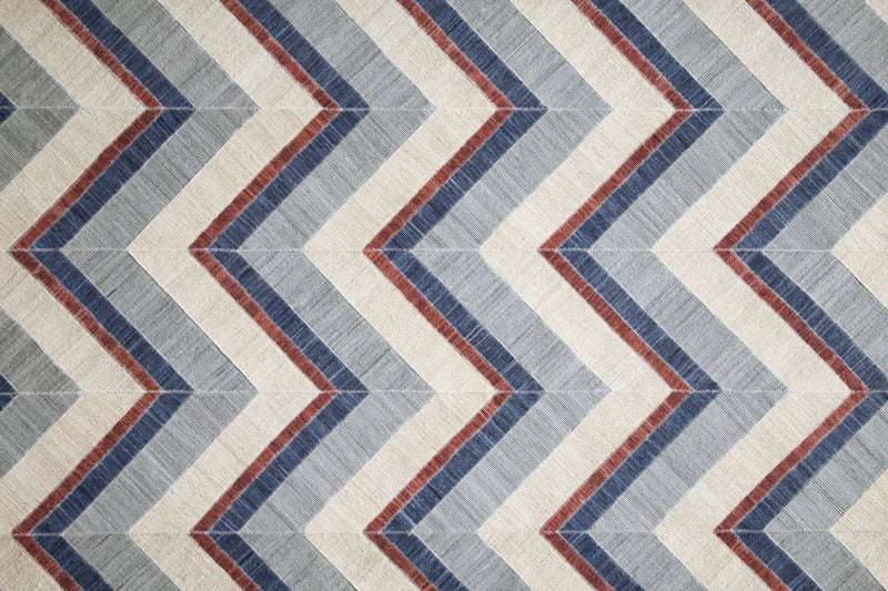 media image for Bromham Flatweave Blue and Red Rug by BD Fine Texture Image 1 25