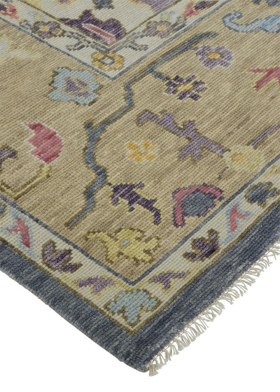 product image for Larson Hand Knotted Blue and Beige Rug by BD Fine Corner Image 1 6