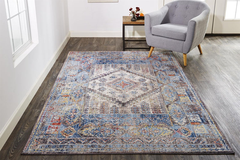 media image for Matana Blue and Gray Rug by BD Fine Roomscene Image 1 261