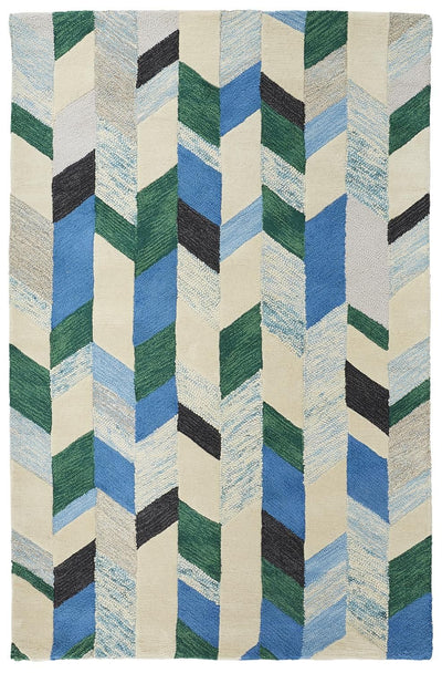 product image for Elison Hand Tufted Green and Blue Rug by BD Fine Flatshot Image 1 23