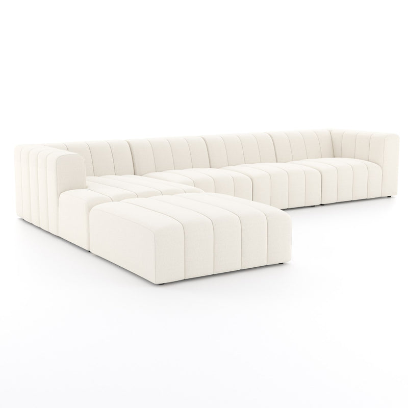 media image for langham channeled 4 piece sectional with ottoman in fayette cloud 1 24
