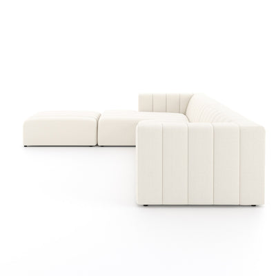product image for langham channeled 4 piece sectional with ottoman in fayette cloud 3 61