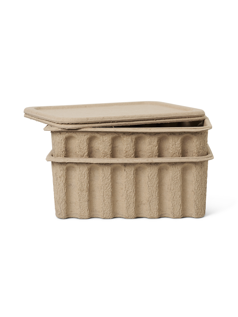 media image for Paper Pulp Box (set of 2) Brown in Various Sizes  by Ferm Living 255
