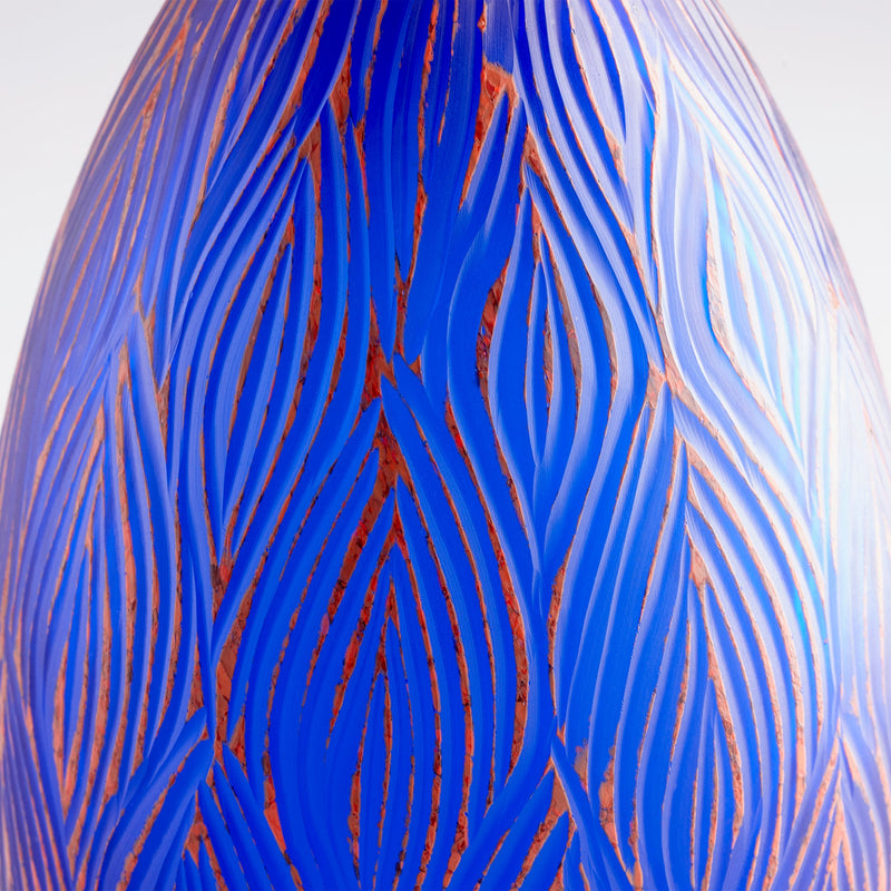 media image for fused groove vase cyan design cyan 10031 5 281