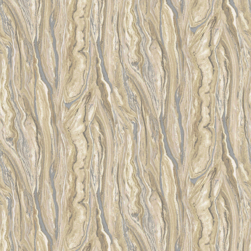 media image for Marble Wallpaper in Gold/Silver/Cream from the ELLE Decoration Collection by Galerie Wallcoverings 260