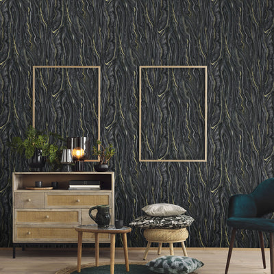 product image for Marble Wallpaper in Black/Gold from the ELLE Decoration Collection by Galerie Wallcoverings 51