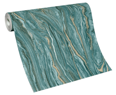 product image for Marble Wallpaper in Teal/Gold from the ELLE Decoration Collection by Galerie Wallcoverings 39