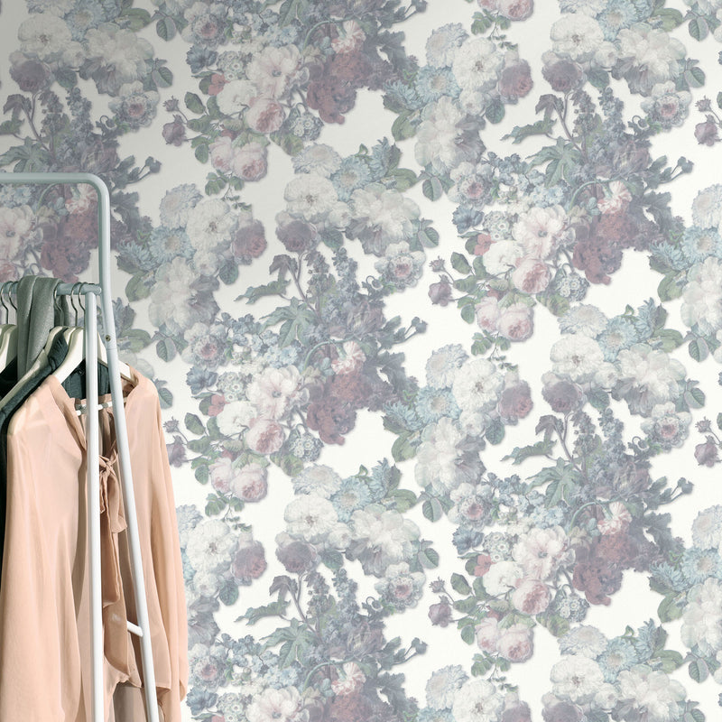 media image for Floral Baroque Wallpaper in Pink/Green from the ELLE Decoration Collection by Galerie Wallcoverings 246