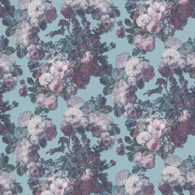 product image of sample floral baroque wallpaper in teal pink green from the elle decoration collection by galerie wallcoverings 1 513