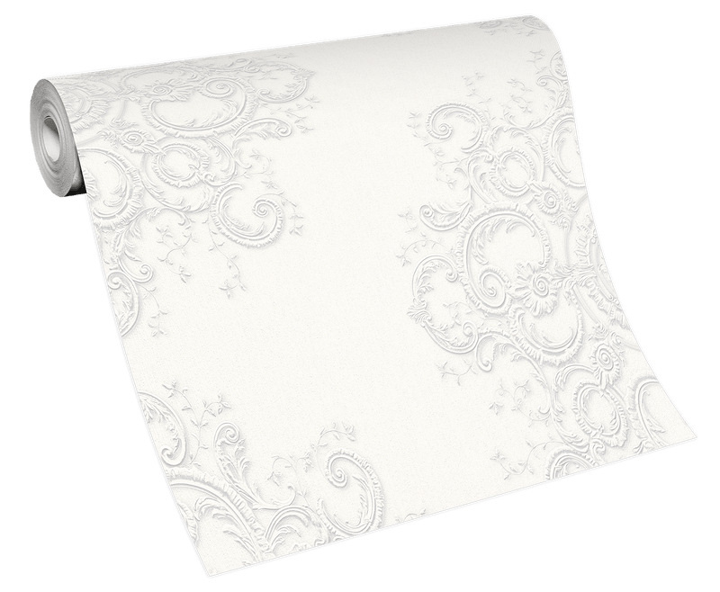 media image for Baroque Damask Wallpaper in Cream/Light Silver from the ELLE Decoration Collection by Galerie Wallcoverings 230