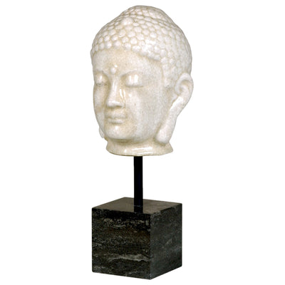 product image of buddha head on marble stand in various colors 1 530