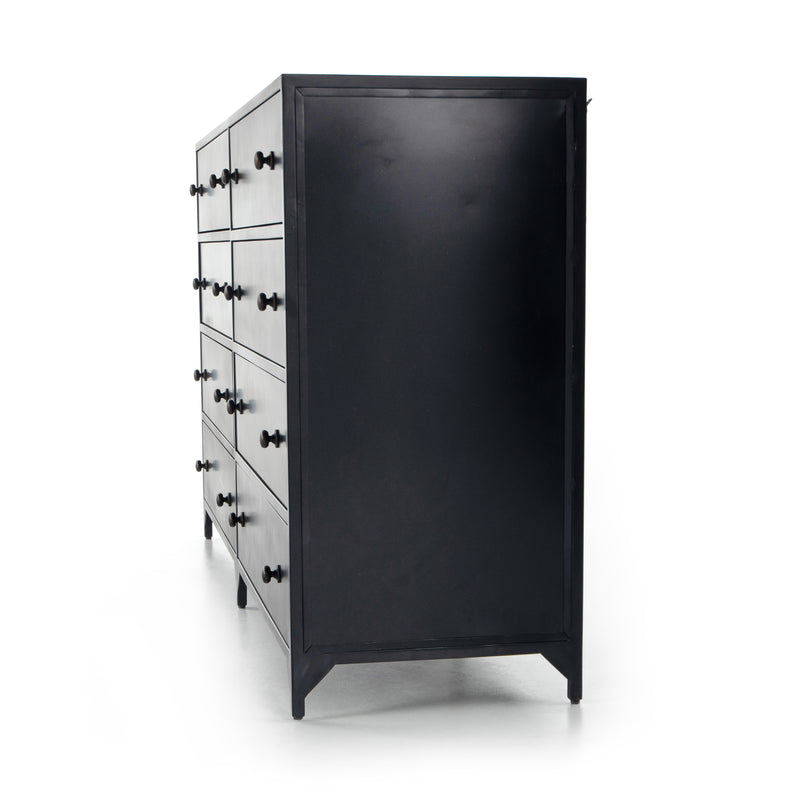 media image for belmont 8 drawer metal dresser in dark metal 3 213