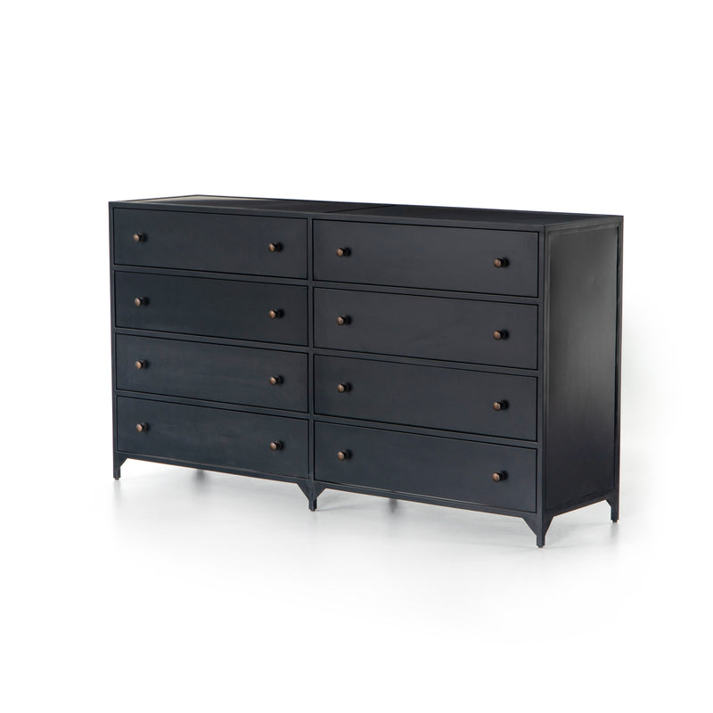 media image for belmont 8 drawer metal dresser in dark metal 2 230
