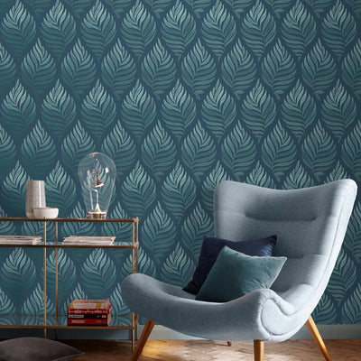 product image for Botanica Teal Wallpaper from the Exclusives Collection by Graham & Brown 11