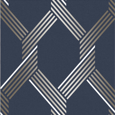 product image of Vector Navy Gold Wallpaper from the Exclusives Collection by Graham & Brown 51