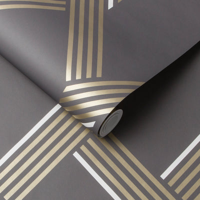 product image for Vector Graphite Gold Wallpaper from the Exclusives Collection by Graham & Brown 87