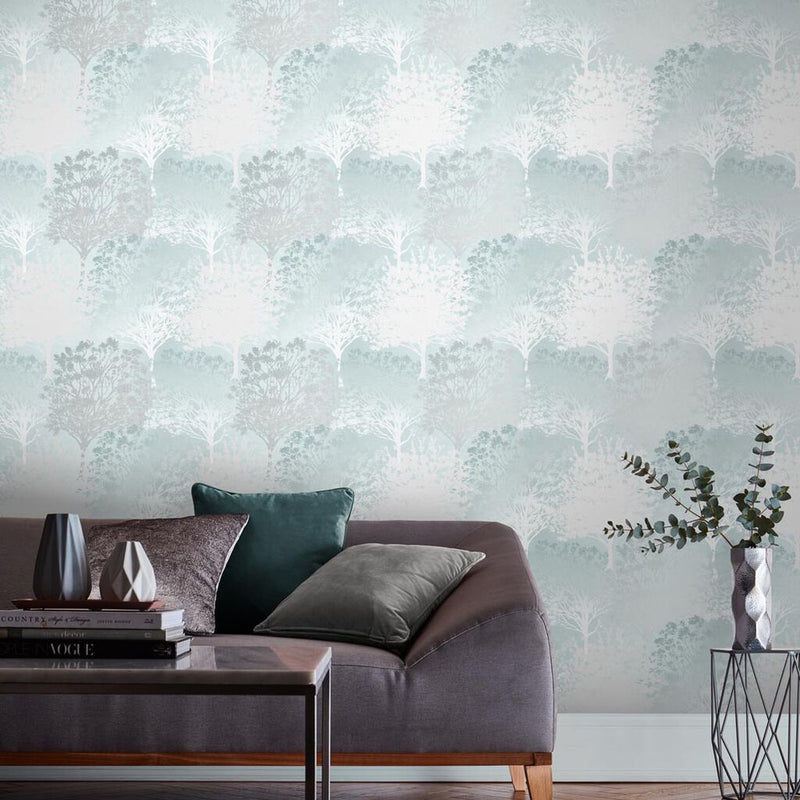 media image for Grove Duck Egg Wallpaper from the Exclusives Collection by Graham & Brown 238