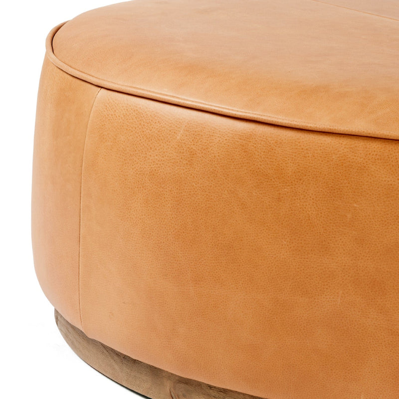 media image for sinclair large round ottoman by bd studio 106119 012 4 267