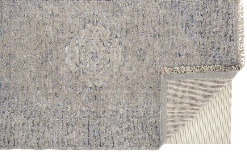 media image for Ramey Hand Woven Gray and Blue Rug by BD Fine Fold Image 1 253