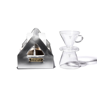 product image for glass coffee dripper set design by puebco 5 65