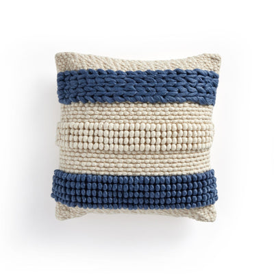 product image of textured stripe pillow set blue white by bd studio 106840 004 1 583