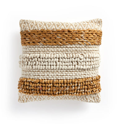 product image of textured stripe heathered pillow set ochre white by bd studio 106840 005 1 577