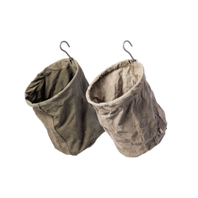product image for large vintage tent fabric hook basket design by puebco 1 9