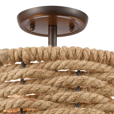 product image for Weaverton 2-Light Semi Flush Mount in Oil Rubbed Bronze with Rope by BD Fine Lighting 6