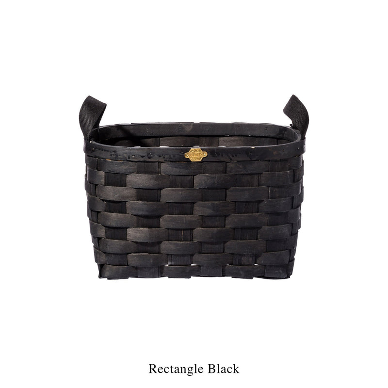 media image for wooden basket black rectangle design by puebco 3 255