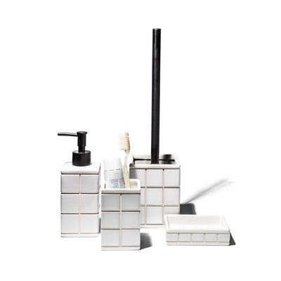 product image for ceramic bath ensemble soap dispenser design by puebco 4 15