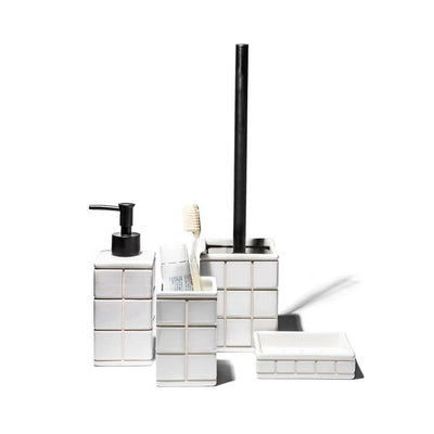 product image for ceramic bath ensemble toilet brush design by puebco 5 9