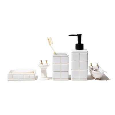 product image for ceramic bath ensemble soap dish design by puebco 2 5
