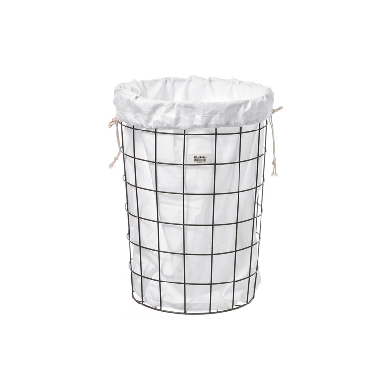 media image for wire basket with plain laundry bag medium design by puebco 1 248