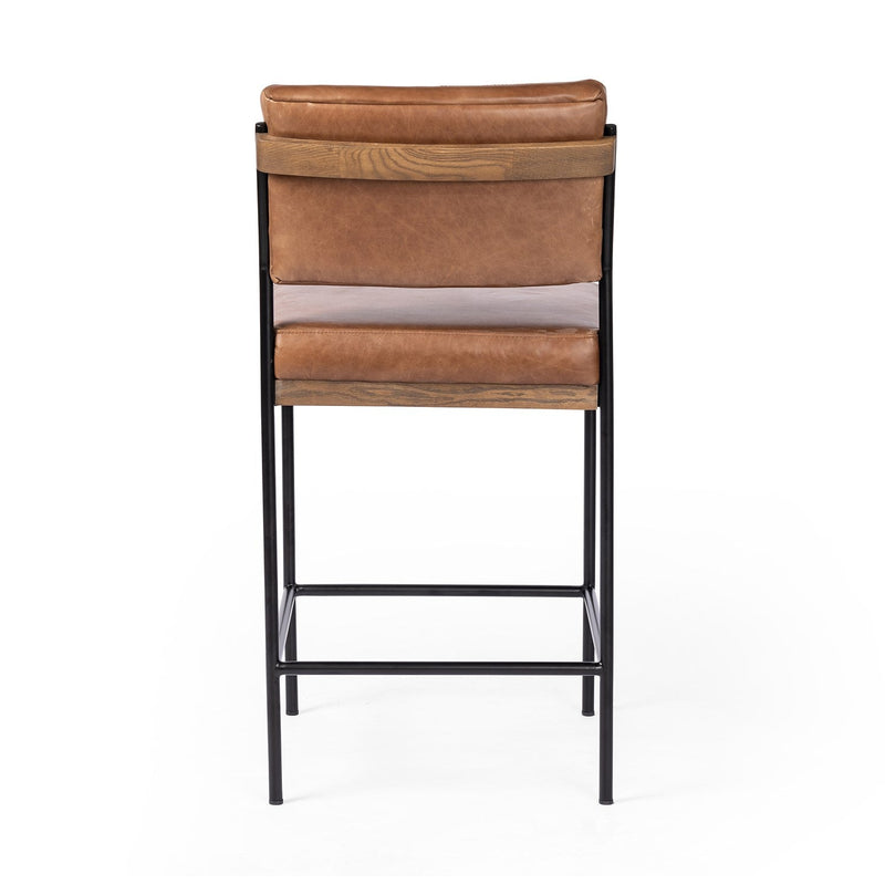media image for benton leather stool by bd studio 109318 014 11 24