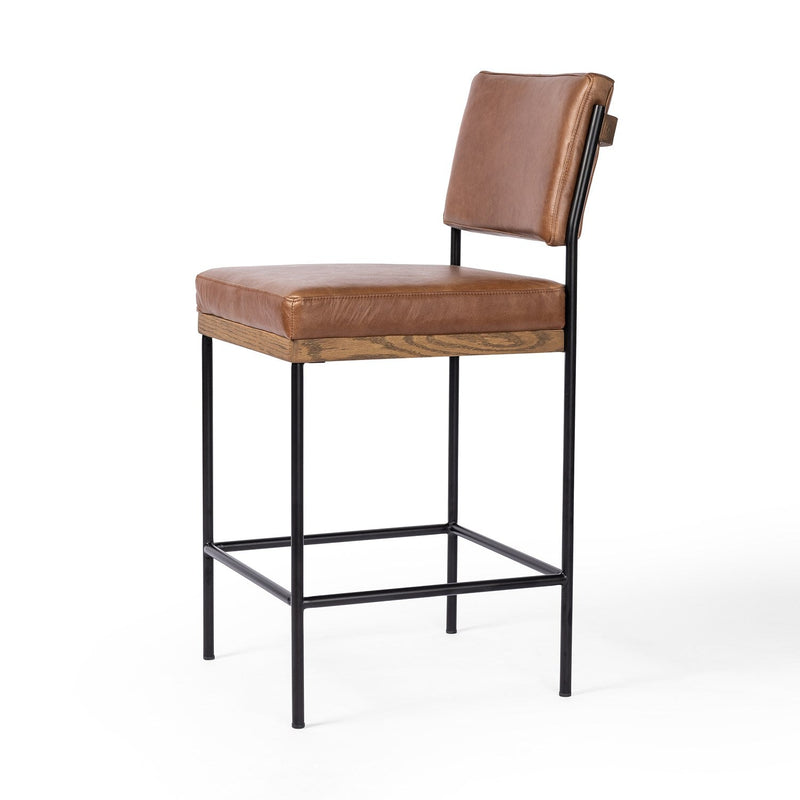 media image for benton leather stool by bd studio 109318 014 33 220