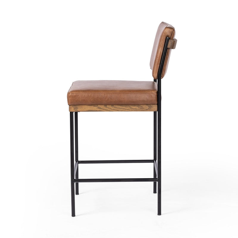 media image for benton leather stool by bd studio 109318 014 7 264