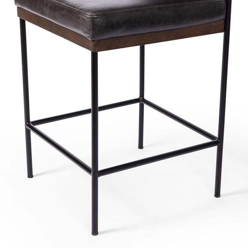 media image for benton leather stool by bd studio 109318 014 19 28